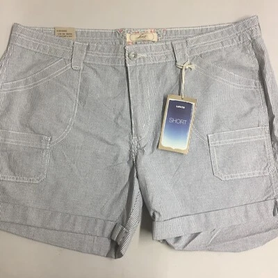 Pantalones Cortos Para Mujer Levi's Rayas Ferrocarril Azul Blanco Talla 16 Mis tiro Medio Foto 1 de 4