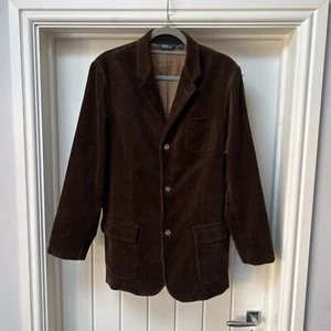 Polo Ralph Lauren Corduroy Blazer Jacket Men's Large Brown Vintage 100% Cotton - Picture 1 of 13