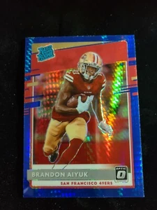 2020 Donruss Optic Football 49ers Rated Rookie Blue Hyper Brandon Aiyuk #169 - Picture 1 of 4