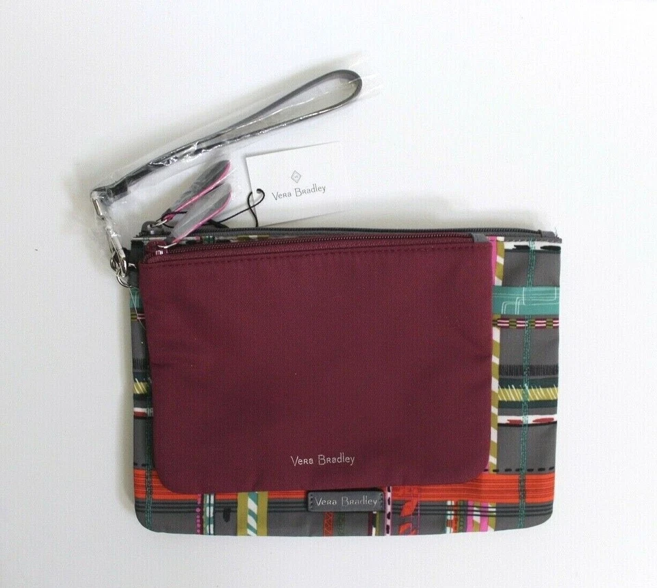 Vera Bradley Midtown Pouch Duo Hawthorn Rose Set 2 Wristlets Swimsuit Bag