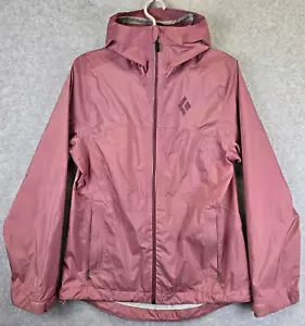 Black Diamond Jacket Women Small Treeline Rain Shell Hooded Rosewood Lightweight - Picture 1 of 11