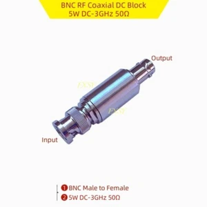 BNC Male to Female RF Coaxial DC Block 5W DC-3GHz 50Ω Stainless steel DC-Block - Picture 1 of 4