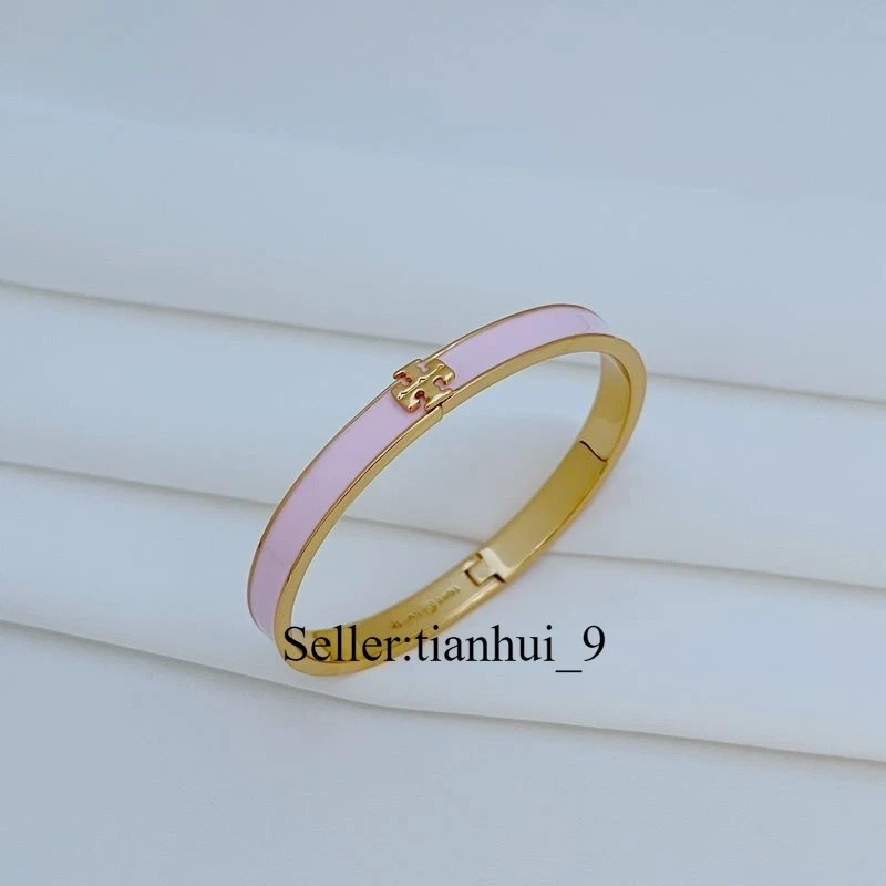 ¡Nuevo! Pulsera Tory Dama Color Rosa Doble T Logo Clásica Simple Elegante Foto 1 de 3