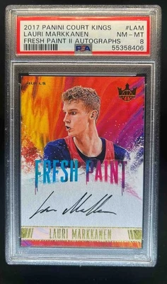 Court Kings Lauri Markkanen Fresh Paint II 2017-18 Rookie RC automático #/200 PSA 8 Foto 1 de 2