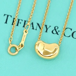 Tiffany & Co. Mini Bohne Halskette 17" 18k Gelbgold Peretti authentisch mit Tasche #0295 - Bild 1 von 8