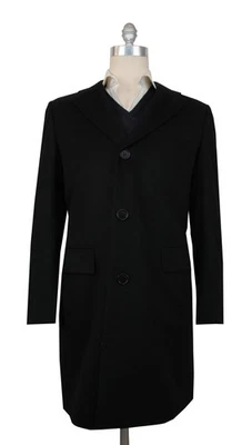 $12000 Kiton Black Cashmere Solid Coat - 42/52 - (KT413244) - Image 1 of 4