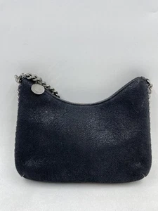 Stella McCartney Black Textured Chain Strap Shoulder Bag - Picture 1 of 11