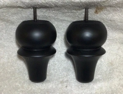 Sofá otomano gabinete silla 1016 pies muebles torneado negro 5,75" alto 2 patas Foto 1 de 3