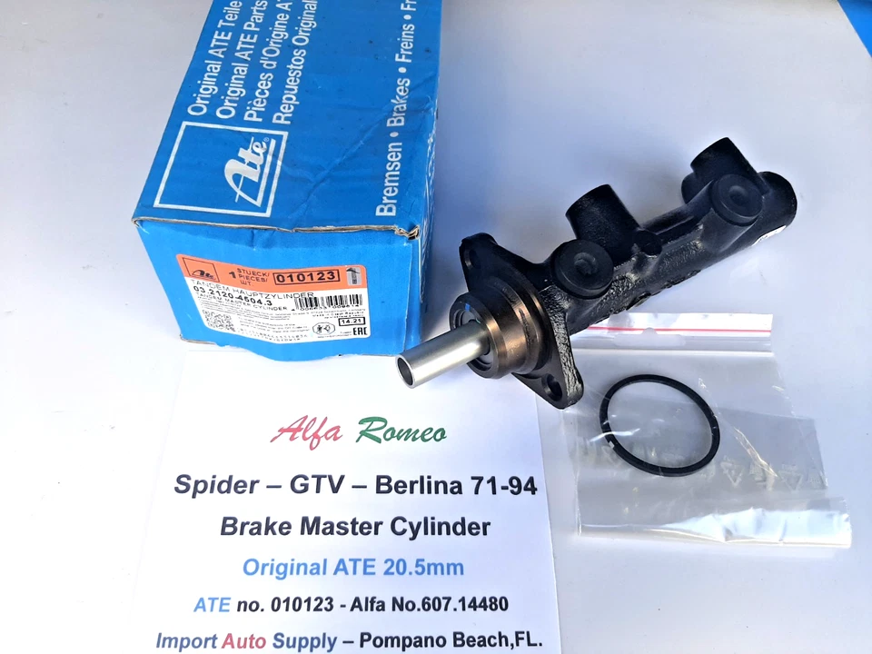 Maestro de freno Alfa Romeo Spider 71-94, GTV 71-74, Berlina 71-74 OEM ATE- 20,5 mm Foto 1 de 3