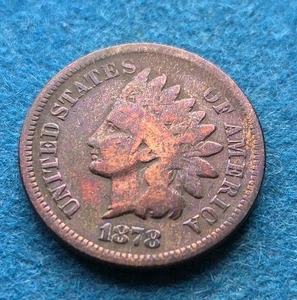 1878 Indian Head Cent Penny Nice Album Toning- S - Picture 1 of 3