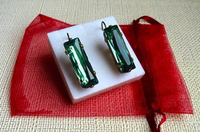 Original antike Ohrringe mit Smaragdgrünen Steinen! Traumhaft schön-ca 7gr. - Bild 1 von 4