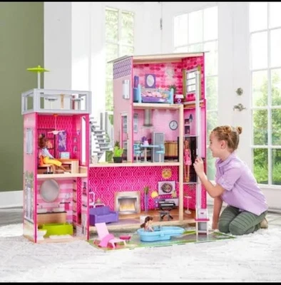 Casa de muñecas KidKraft Uptown - Casa de muñecas grande moderna de madera (se adapta al tamaño de Barbie  Foto 1 de 4