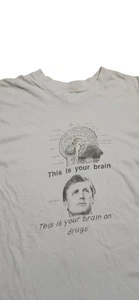 1990s Brain On Drugs Political Vintage Single Stitch T Shirt - Picture 1 of 6