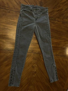 J Brand Gray Skinny Pants Size 27 Button Hem - Picture 1 of 11