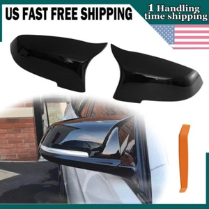 Glossy Black Mirror Cover Cap For BMW 5 Series F10 F11 F18 F07 640i 2014~2018 - Picture 1 of 13