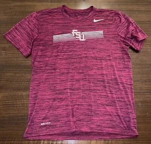 New Nike Dri Fit FSU Florida State Seminoles T Shirt Men's Medium Garnet - Picture 1 of 2