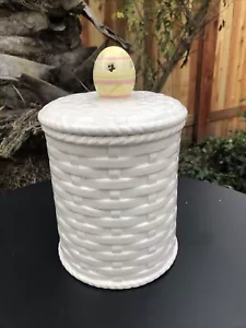 Mr. Cottontail COOKIE JAR Lidded Egg Lights Up 10x 6 NWOT - Easter Festive - Picture 1 of 7
