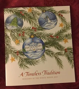 OBAMA 2015 CHRISTMAS WHITE HOUSE TOUR BOOK CARD PRESIDENT DEMOCRAT HOLIDAY - Picture 1 of 19