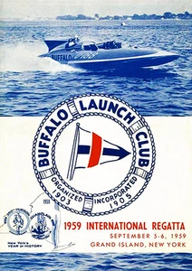 International Regatta 1959 - Buffalo Launch Club - Grand Island Nueva York - póster - Imagen 1 de 1