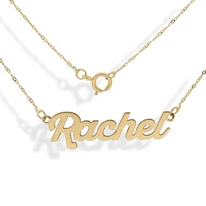 Personalisierte große Namenskette 9 kt Gold, Namensanhänger für Erwachsene für jeden Anlass - Bild 1 von 5