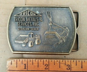 Vintage Tricon metals & services inc. Brass belt buckle Birmingham, DENVER - Picture 1 of 2