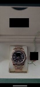 Mens DayDate Watch 41 Rose Gold Marble Face Roman Numeral Jubilee / With Logo