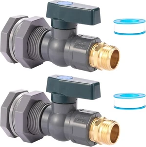 1/2 Pack 3/4 Inch Rain Barrel Spigot Kit - Water Barrel PVC Garden Diverter Kit - Picture 1 of 21