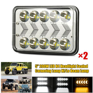 1Pair 5" Car Off-road Truck LED H4 Headlights Sealed Cornering Lamp Hi/Low Beam