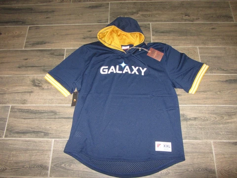 NWT LA Galaxy MLS Soccer Hoodie Mitchell & Ness Sweatshirt Shirt 2XL Mesh Navy Cover