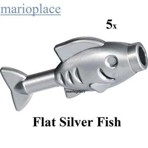 LEGO Flat Silver Fish 64648 Animal NEW LOT OF 5 - Picture 1 of 1