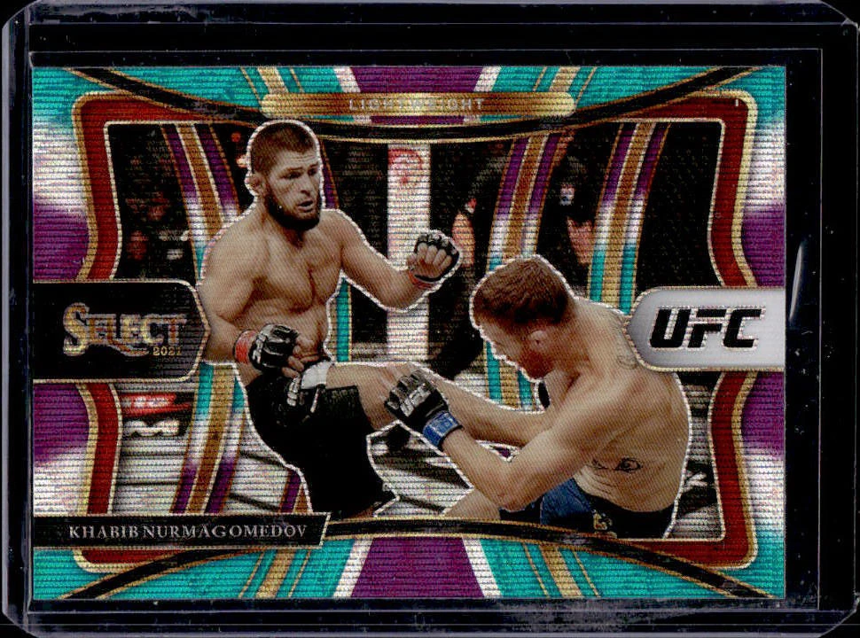 2021 Panini Select UFC Khabib Nurmagomedov Premier Level Tri Color Prizm #161