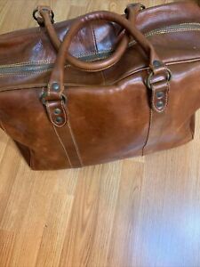 I Medici Firenze Satchel Crossbody Shoulder Bag Cognac Brown Leather NO STRAP