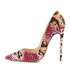 Women Pointy Toe Slip On 12Cm Slim High Heel Court Shoes Office Stilettos 35-46