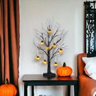 Halloween Lit Black Twig Tree with Pumpkins 60cm
