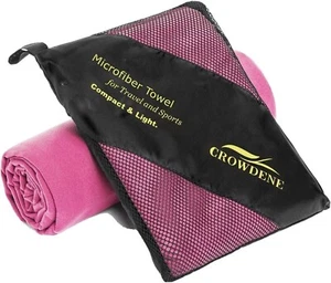 XL Microfibre PINK CROWDENE TOWEL Quick Dry, Beach, Bath & Gym Large 150x 80cm - Picture 1 of 2