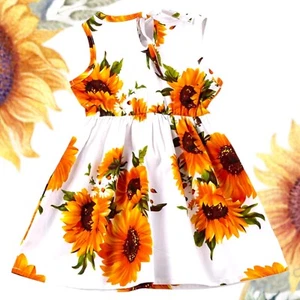 Girls 6-7Y Sundress Cotton Sunflower TRAVELERS COLLECTION - Picture 1 of 8
