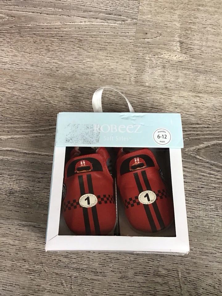 Zapatos Robeez Niño Suelas Suaves Coche de Carreras Rojo Talla 6-12 Meses Nuevos En Caja Foto 1 de 4