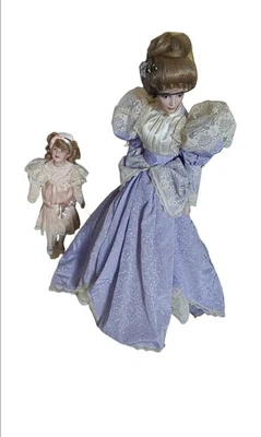 FRANKLIN HEIRLOOMS DOLLS " LA PROMENADE " MOTHER DAUGHTER  ( SNAP) - Image 1 of 4