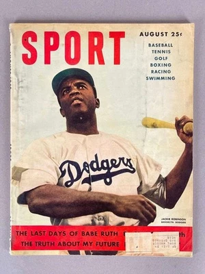 👀 Revista deportiva 1949 Jackie Robinson primera portada, historia sobre los últimos días de BabeRuth Foto 1 de 4