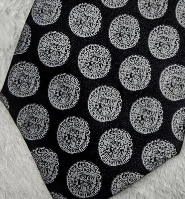 Corbata de seda negra y plateada para hombre Museum Artifact Art-to-wear Jamestowne 1607 Foto 1 de 4