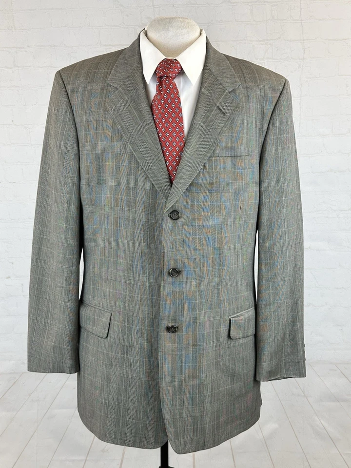 Traje De Colección YSL Yves Saint Laurent Para Hombre Gris Marrón Otoño Cuadros 44L 38X30 $4,985 Foto 1 de 4