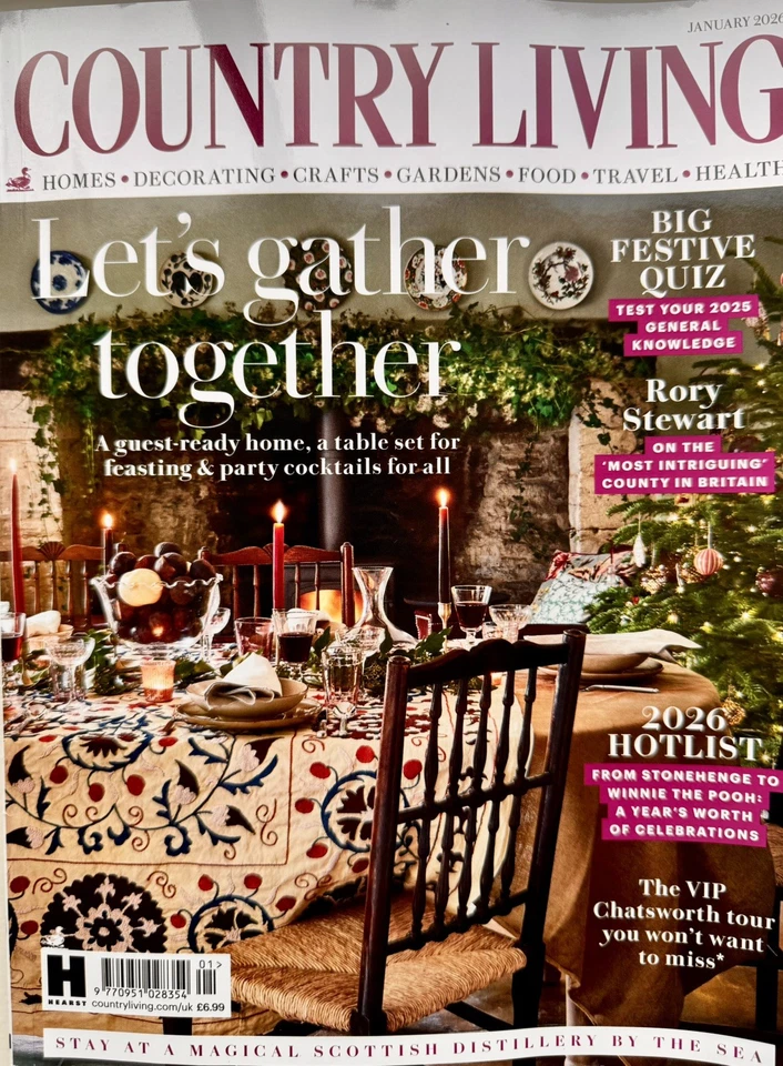 Country Living Magazine January 01/26 Will Young, Rory Stewart, Chatsworth Foto 1 de 1