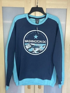Washington DC Sweatshirt Sz M Active Top Comfy Travel Casual Blue Gray Sweater - Picture 1 of 4