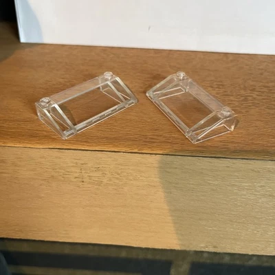 Vintage Lego Transparent 3x6 Sloped Window Town Train Slope Parts X2 Lot 3939 - Image 1 of 2