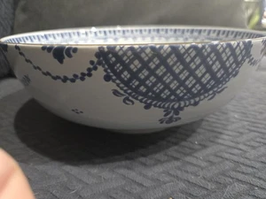 Ciotola ceramica Oud Delft per restauro Boscobel guarnigione NY blu decorazione floreale - Foto 1 di 8
