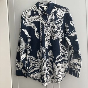 H&M ladies Cotton Linen Blend Shirt Blue size XS CHEST 36” (M22/7) - Picture 1 of 4