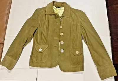 Chaqueta estilo blazer de gamuza verde oliva Ann Taylor talla pequeña Foto 1 de 4