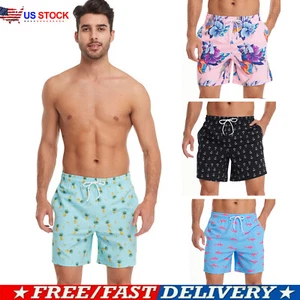 Men's Swim Trunks Quick Dry Swimwear Beach Short Bathing Suits with Mesh Lining - Picture 1 of 19