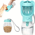 Portable Pet Dog Water Bottle Detachable Food Container Leak-Proof Travel Blue