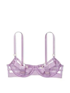 Victoria's Secret ungefütterter Halb Träger Cutout BH Flieder Gr. 38DD + Gratis Geschenk - Bild 1 von 3